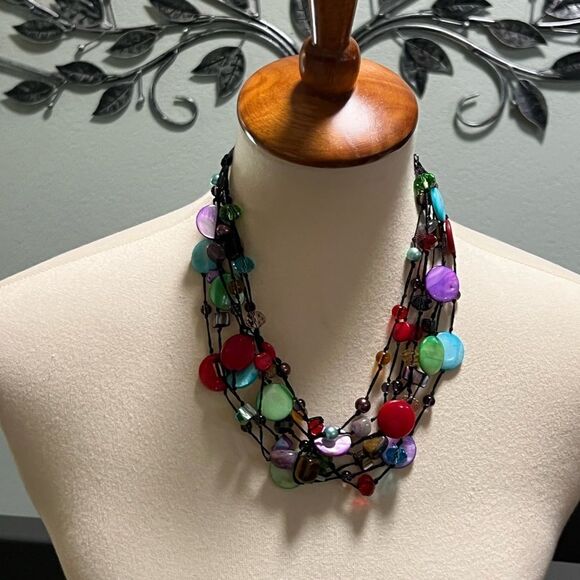 Premier Designs “Spectrum” Multicolor Beaded Necklace #PDNK2 - Picture 5 of 6